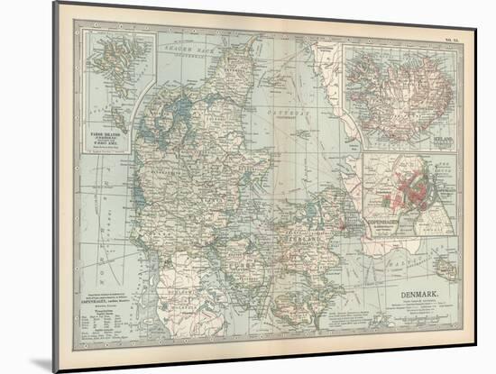 Plate 25. Map of Denmark. Insets of Iceland-Encyclopaedia Britannica-Mounted Art Print