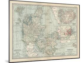 Plate 25. Map of Denmark. Insets of Iceland-Encyclopaedia Britannica-Mounted Art Print