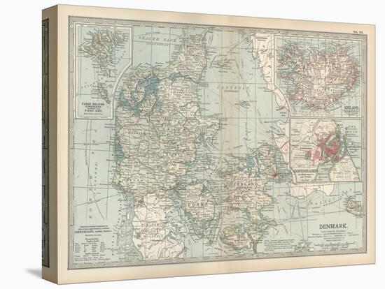 Plate 25. Map of Denmark. Insets of Iceland-Encyclopaedia Britannica-Stretched Canvas