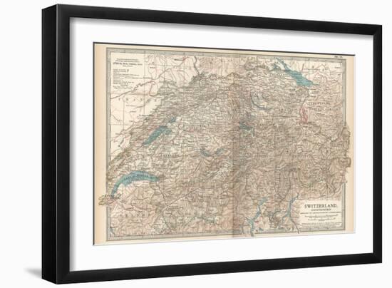 Plate 27. Map of Switzerland-Encyclopaedia Britannica-Framed Art Print