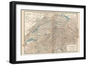 Plate 27. Map of Switzerland-Encyclopaedia Britannica-Framed Art Print