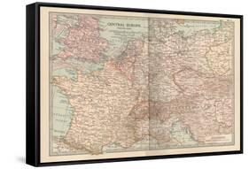 Plate 3. Travel Map of Central Europe-Encyclopaedia Britannica-Framed Stretched Canvas