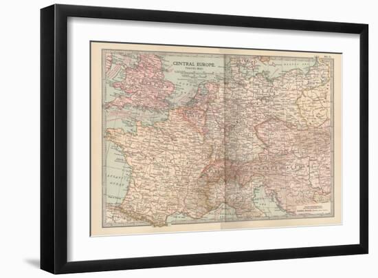 Plate 3. Travel Map of Central Europe-Encyclopaedia Britannica-Framed Art Print