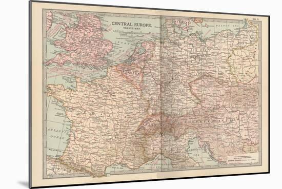 Plate 3. Travel Map of Central Europe-Encyclopaedia Britannica-Mounted Art Print