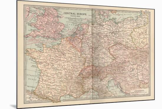 Plate 3. Travel Map of Central Europe-Encyclopaedia Britannica-Mounted Art Print