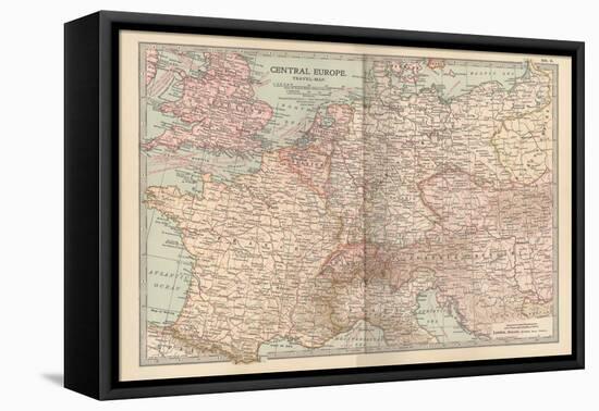 Plate 3. Travel Map of Central Europe-Encyclopaedia Britannica-Framed Stretched Canvas