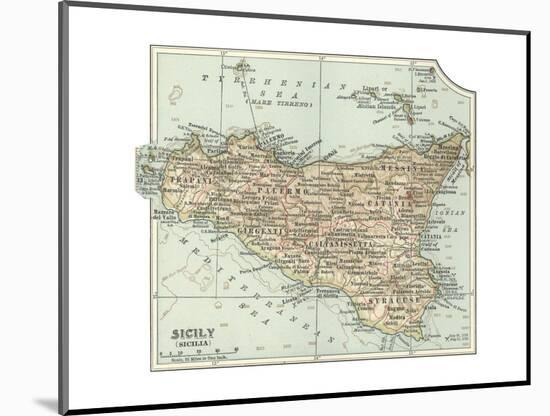 Plate 32. Inset Map of Sicily (Sicilia). Italy-Encyclopaedia Britannica-Mounted Premium Giclee Print