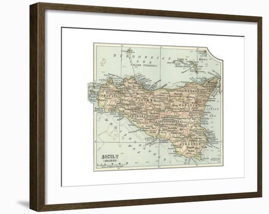 Plate 32. Inset Map of Sicily (Sicilia). Italy-Encyclopaedia Britannica-Framed Giclee Print