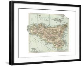 Plate 32. Inset Map of Sicily (Sicilia). Italy-Encyclopaedia Britannica-Framed Giclee Print