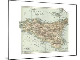 Plate 32. Inset Map of Sicily (Sicilia). Italy-Encyclopaedia Britannica-Mounted Giclee Print