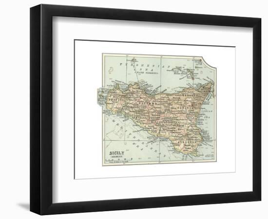 Plate 32. Inset Map of Sicily (Sicilia). Italy-Encyclopaedia Britannica-Framed Giclee Print