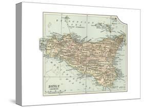 Plate 32. Inset Map of Sicily (Sicilia). Italy-Encyclopaedia Britannica-Stretched Canvas