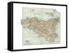 Plate 32. Inset Map of Sicily (Sicilia). Italy-Encyclopaedia Britannica-Framed Stretched Canvas