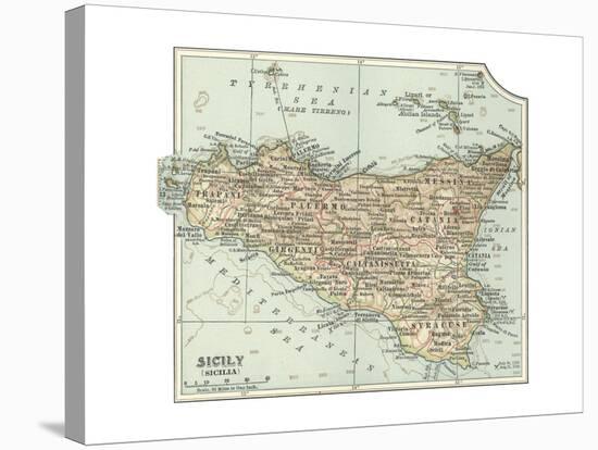 Plate 32. Inset Map of Sicily (Sicilia). Italy-Encyclopaedia Britannica-Stretched Canvas