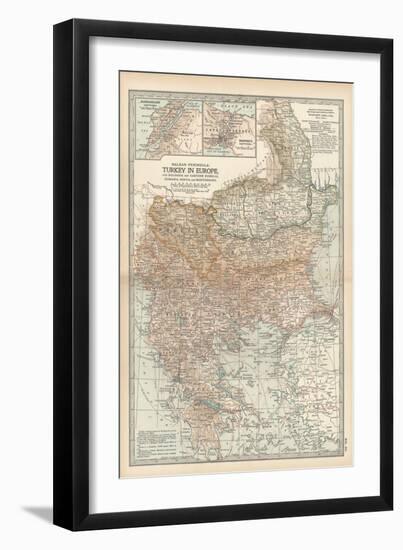 Plate 35. Map of Turkey in Europe-Encyclopaedia Britannica-Framed Art Print