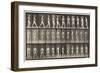 Plate 355. on Guard, Walking and Turning Around, 1872-85 (Collotype on Paper)-Eadweard Muybridge-Framed Giclee Print