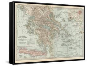 Plate 36. Map of Greece-Encyclopaedia Britannica-Framed Stretched Canvas