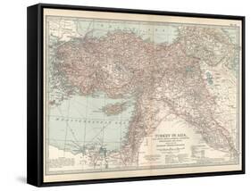 Plate 38. Map of Turkey in Asia. Asia Minor (Anatolia)-Encyclopaedia Britannica-Framed Stretched Canvas