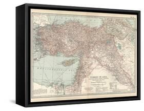 Plate 38. Map of Turkey in Asia. Asia Minor (Anatolia)-Encyclopaedia Britannica-Framed Stretched Canvas