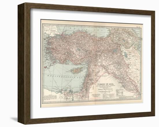 Plate 38. Map of Turkey in Asia. Asia Minor (Anatolia)-Encyclopaedia Britannica-Framed Art Print