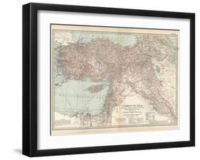 Plate 38. Map of Turkey in Asia. Asia Minor (Anatolia)-Encyclopaedia Britannica-Framed Art Print