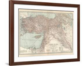 Plate 38. Map of Turkey in Asia. Asia Minor (Anatolia)-Encyclopaedia Britannica-Framed Art Print