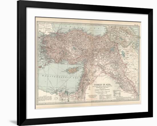 Plate 38. Map of Turkey in Asia. Asia Minor (Anatolia)-Encyclopaedia Britannica-Framed Art Print