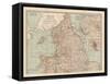 Plate 4. Map of England and Wales-Encyclopaedia Britannica-Framed Stretched Canvas