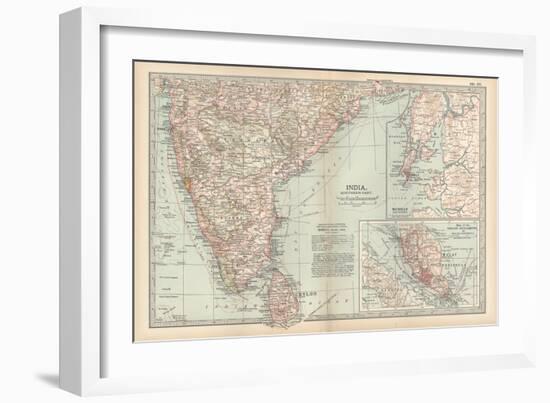 Plate 42. Map of India-Encyclopaedia Britannica-Framed Art Print