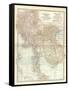 Plate 43. Map of India-Encyclopaedia Britannica-Framed Stretched Canvas