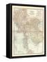 Plate 43. Map of India-Encyclopaedia Britannica-Framed Stretched Canvas