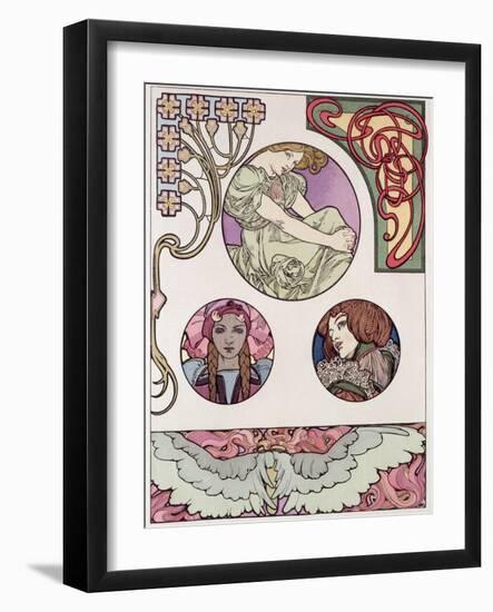 Plate 46 from 'Documents Decoratifs', 1902-Alphonse Mucha-Framed Giclee Print