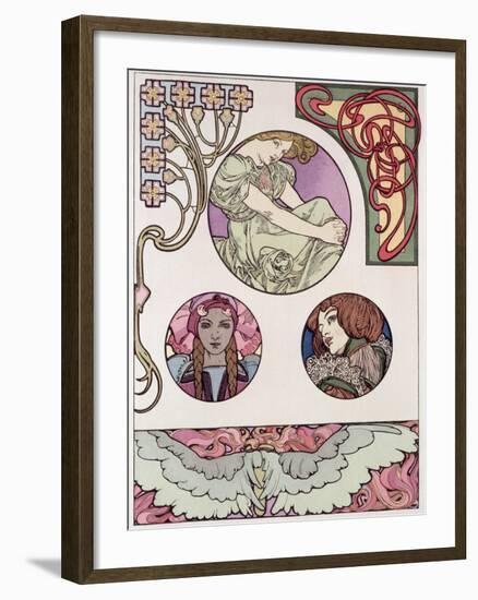 Plate 46 from 'Documents Decoratifs', 1902-Alphonse Mucha-Framed Giclee Print