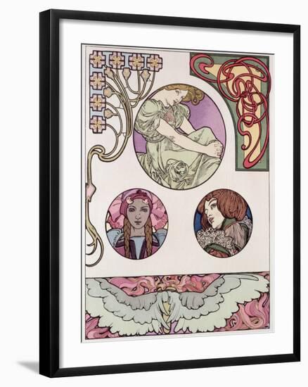 Plate 46 from 'Documents Decoratifs', 1902-Alphonse Mucha-Framed Giclee Print