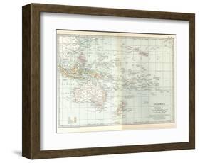 Plate 49. Map of Oceanica (Oceania). Australia-Encyclopaedia Britannica-Framed Art Print