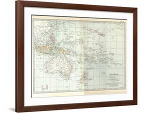 Plate 49. Map of Oceanica (Oceania). Australia-Encyclopaedia Britannica-Framed Art Print