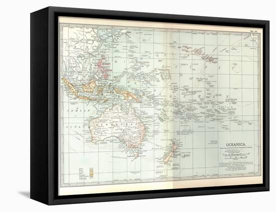 Plate 49. Map of Oceanica (Oceania). Australia-Encyclopaedia Britannica-Framed Stretched Canvas