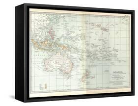 Plate 49. Map of Oceanica (Oceania). Australia-Encyclopaedia Britannica-Framed Stretched Canvas