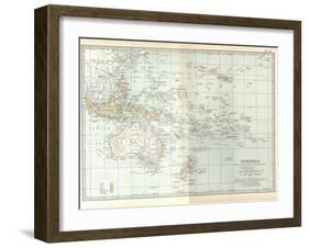 Plate 49. Map of Oceanica (Oceania). Australia-Encyclopaedia Britannica-Framed Art Print