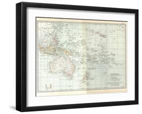 Plate 49. Map of Oceanica (Oceania). Australia-Encyclopaedia Britannica-Framed Art Print