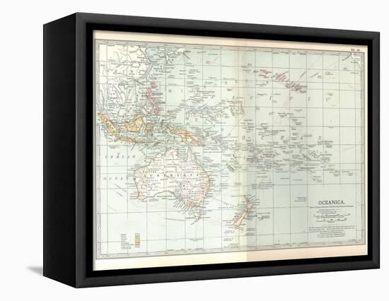 Plate 49. Map of Oceanica (Oceania). Australia-Encyclopaedia Britannica-Framed Stretched Canvas