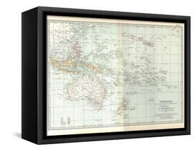 Plate 49. Map of Oceanica (Oceania). Australia-Encyclopaedia Britannica-Framed Stretched Canvas