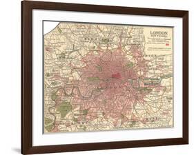 Plate 5. Inset Map of London-Encyclopaedia Britannica-Framed Art Print