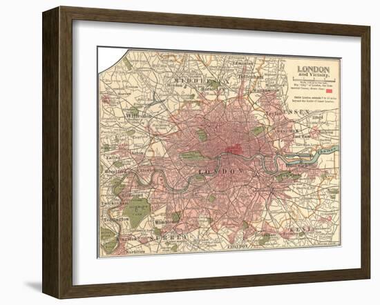 Plate 5. Inset Map of London-Encyclopaedia Britannica-Framed Art Print