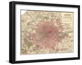 Plate 5. Inset Map of London-Encyclopaedia Britannica-Framed Art Print