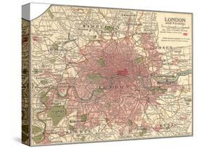 Plate 5. Inset Map of London-Encyclopaedia Britannica-Stretched Canvas