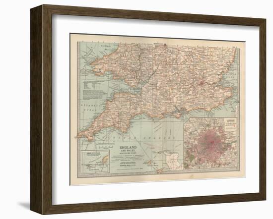 Plate 5. Map of England and Wales-Encyclopaedia Britannica-Framed Art Print