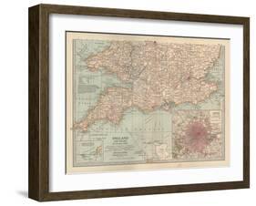 Plate 5. Map of England and Wales-Encyclopaedia Britannica-Framed Art Print