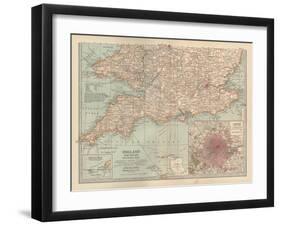 Plate 5. Map of England and Wales-Encyclopaedia Britannica-Framed Art Print