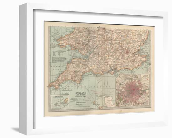 Plate 5. Map of England and Wales-Encyclopaedia Britannica-Framed Art Print